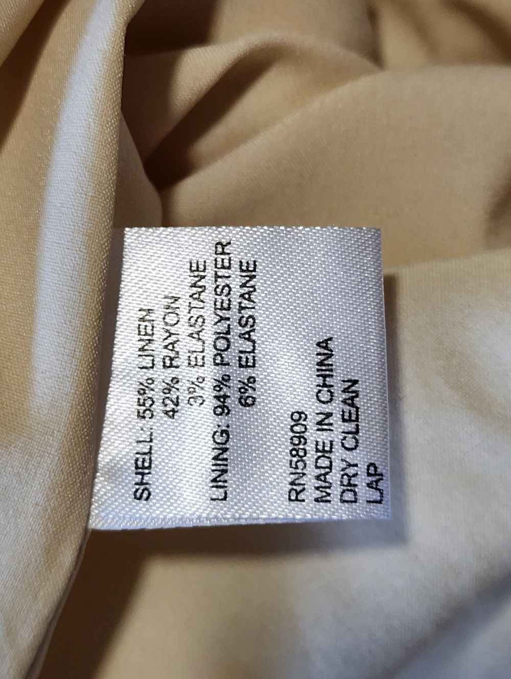 Antonio Melani One Shoulder Midi Dress Beige Linen Blend 10 Medium Summer Dress - Picture 6 of 8